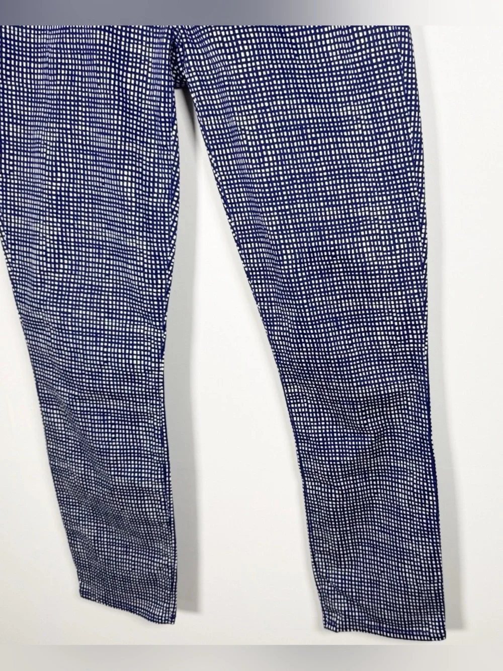 J. CREW Toothpick Navy Checkered Stretch Low Rise Slim Cotton Pants Sz 29